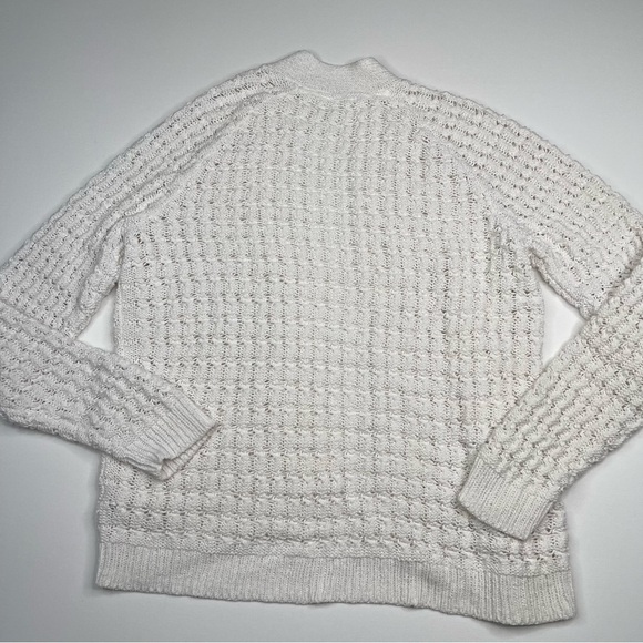 Haven Well Within Open Stitch Cardigan Sweater White Knit Beachy Boho Office - Picture 6 of 12